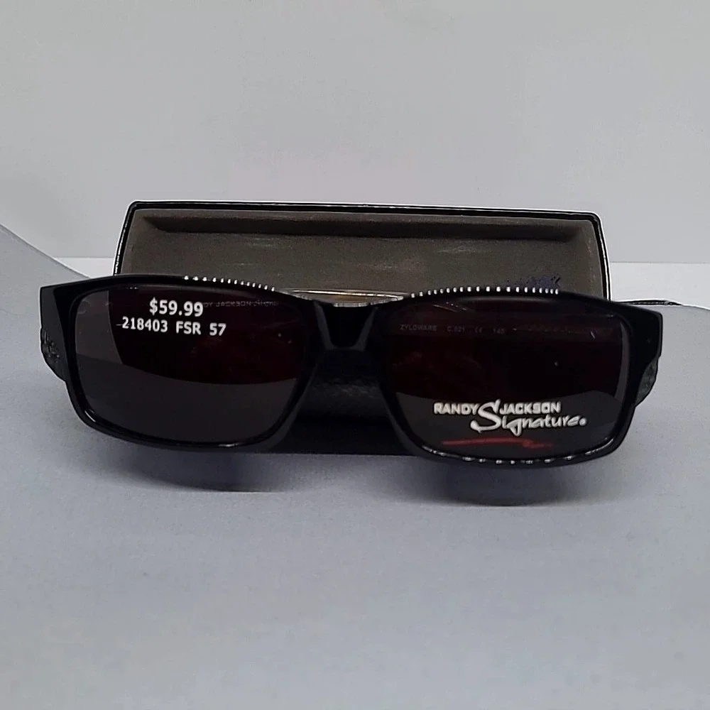 Randy Jackson Signature Eyeglasses w/case 59FI Mens Black Zyloware